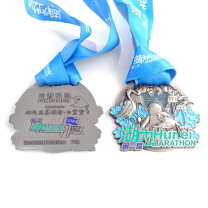 Medaglia commemorativa in lega di zinco smaltata su misura Sport maratona corsa in corsa Souvenir Medaglia premio in metallo dorato con logo 3d