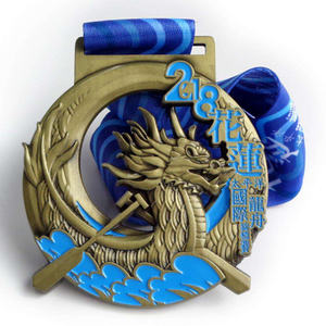 Medaglia 3D personalizzata Trofei e medaglie del regalo del drago simbolico Medaglione del triathlon della Cina