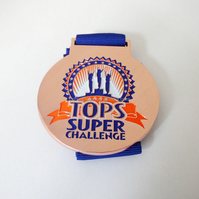 Design personalizzato all'ingrosso Medailles medaglia d'oro pressofusione con nastro