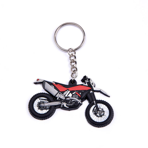 Portachiavi in ​​​​pvc morbido personalizzato a forma di motocicletta 2d economico