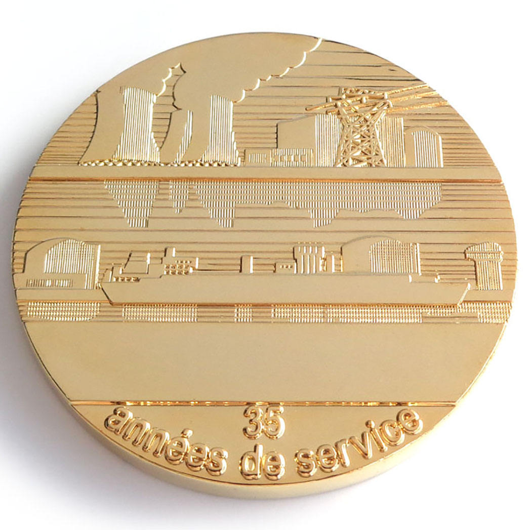 Moneta commemorativa in metallo con logo personalizzato in oro