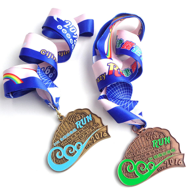 Metal Christmas Volleyball Running Marathon Sports Medals Medaglia personalizzata con nastro