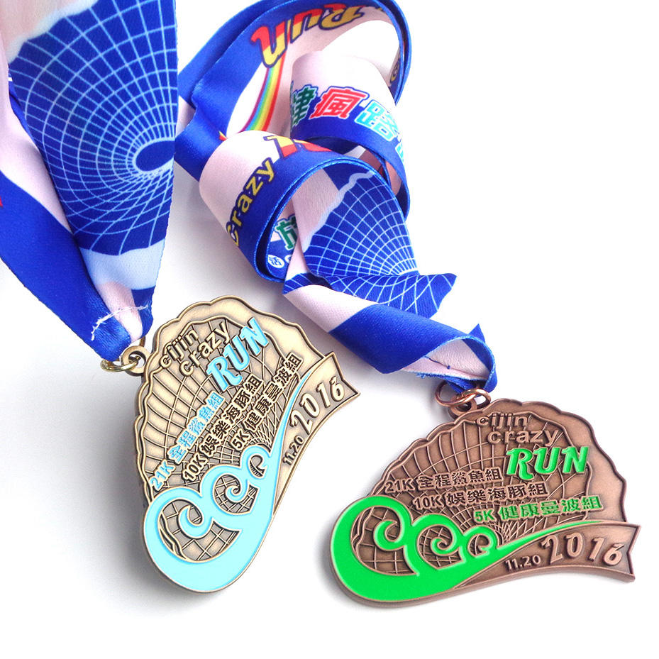 Metal Christmas Volleyball Running Marathon Sports Medals Medaglia personalizzata con nastro