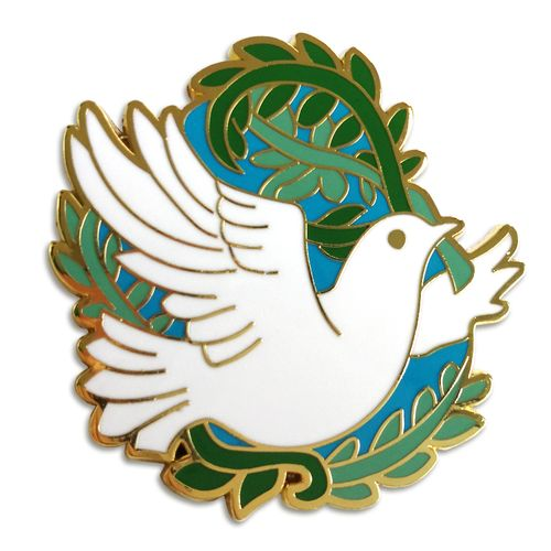 Perni smaltati duri in metallo personalizzato di fabbricazione OEM Spilla da bavero con colomba morbida