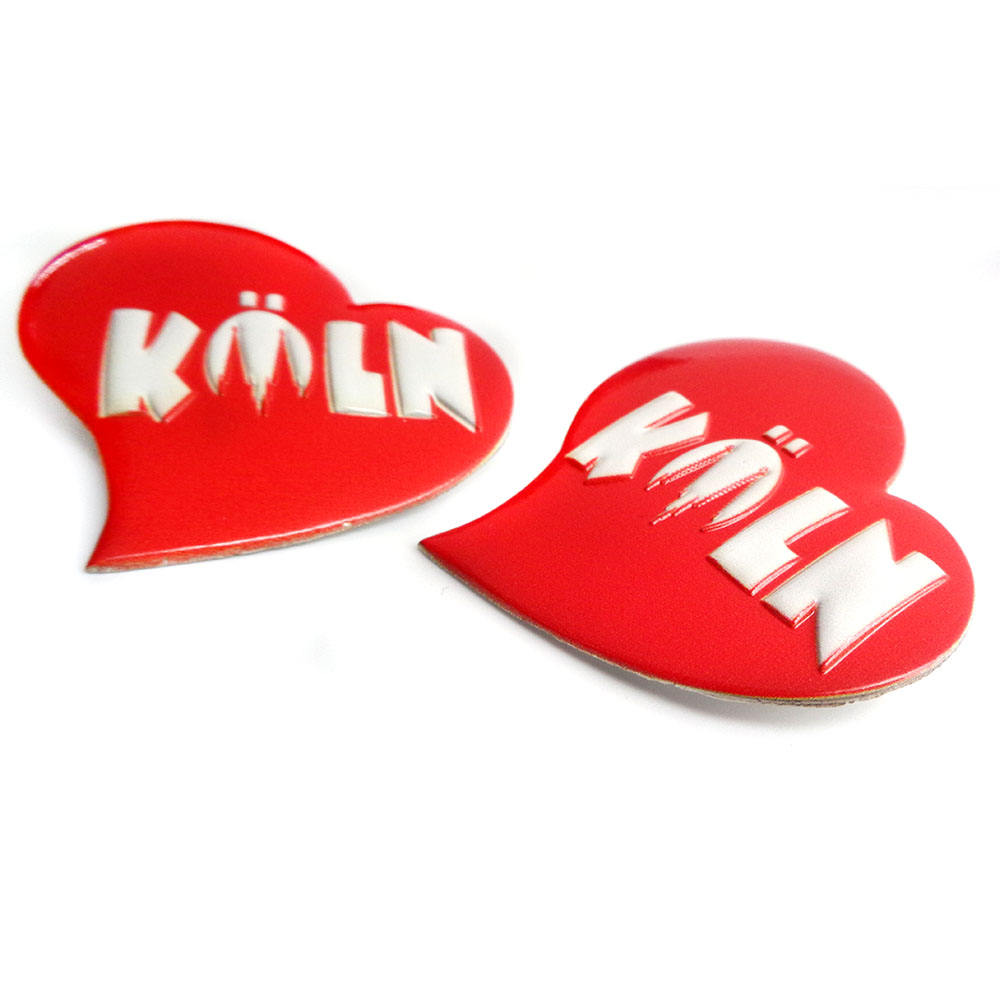 Commercio all'ingrosso 45 mm a getto d'inchiostro 3D stampato distintivo collare cuore lettera rossa