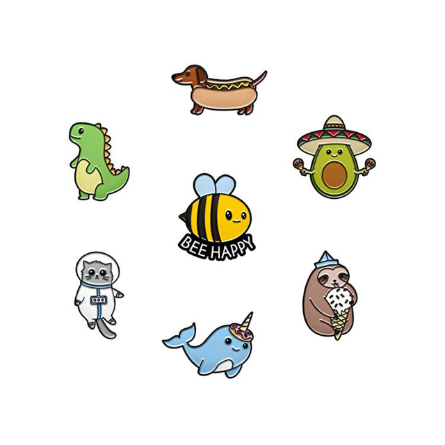 Nessuna spilla da bavero Kawaii con smalto per cartoni animati in metallo personalizzato di fabbricazione minima di alta qualità