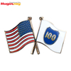 Distintivo bandiera smaltata souvenir personalizzato Spille smaltate sintetiche in lega di zinco Spilla piccola bandiera doppia bandiera