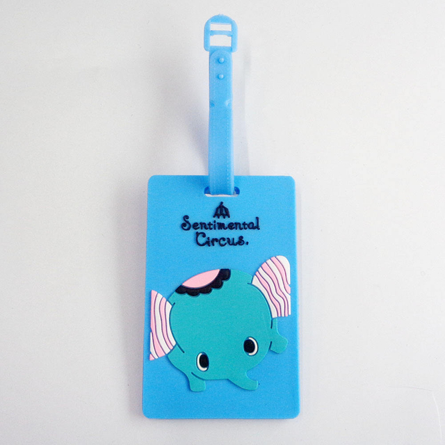 2023 Nuova etichetta per bagaglio a forma di cartone animato di nuova progettazione Etichetta per bagaglio in gomma morbida in PVC