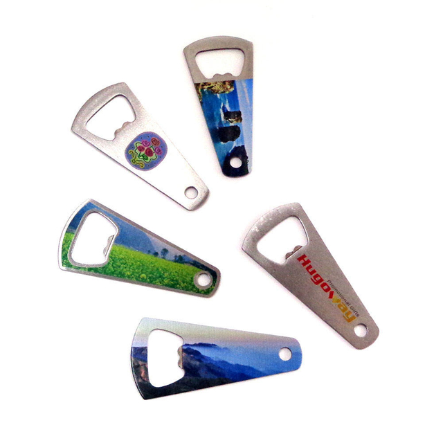 Apribottiglie con marchio personalizzato Logo personalizzato a doppia faccia per regalo promozionale