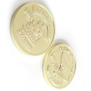Moneta commemorativa in metallo con logo personalizzato in oro